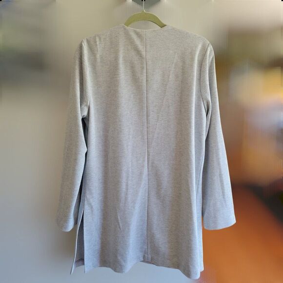 Bagatelle Collection - Oversized Long Cardigan Blazer Grey Open Front | Sz L - Picture 3 of 10